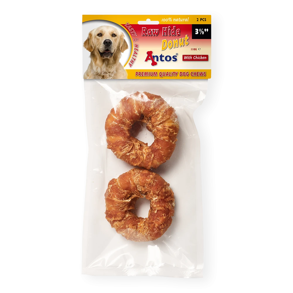 Raw Hide White + Chicken Donut 3½" 2 piezas
